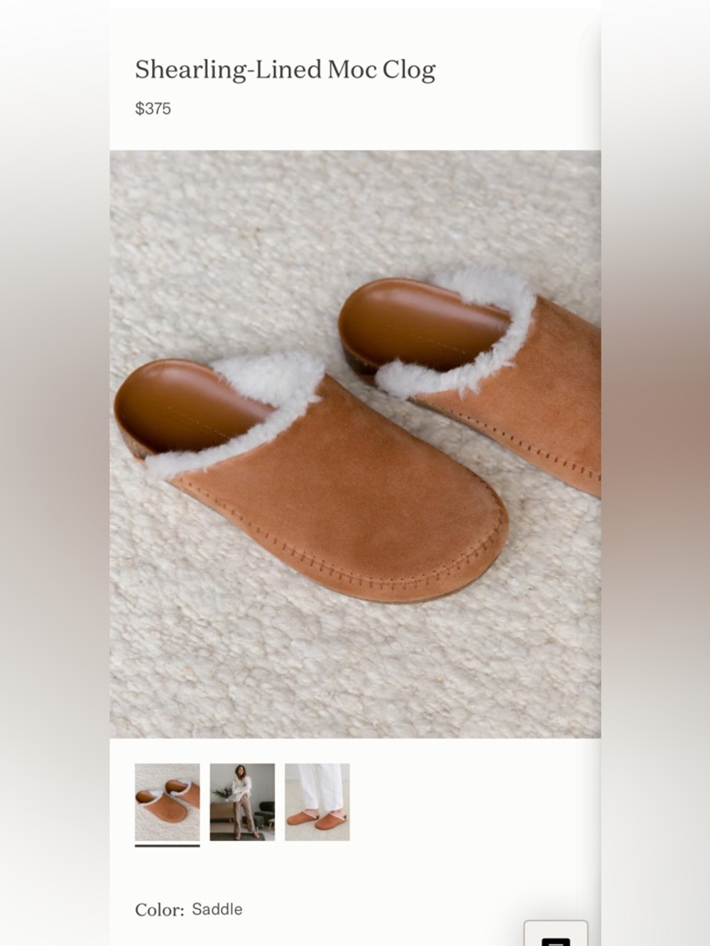Jenni Kayne Saddle Shearling-Lined Moc Clog